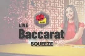 Baccarat Squeeze by Evolution, showcased at wolfycasino2.be – game logo